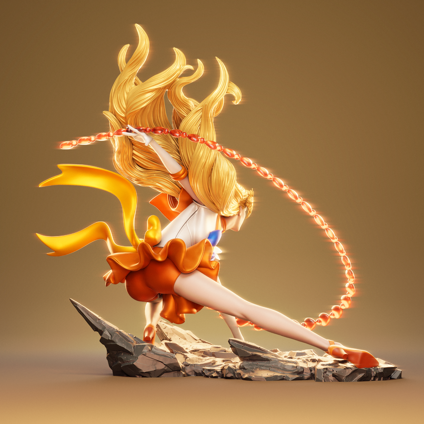 Sailor Venus Style Guardian Warrior Resin Kit – Unpainted 3D Printed Model Kit