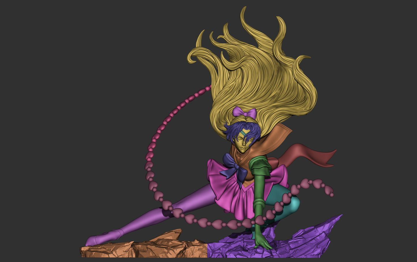 Sailor Venus Style Guardian Warrior Resin Kit – Unpainted 3D Printed Model Kit