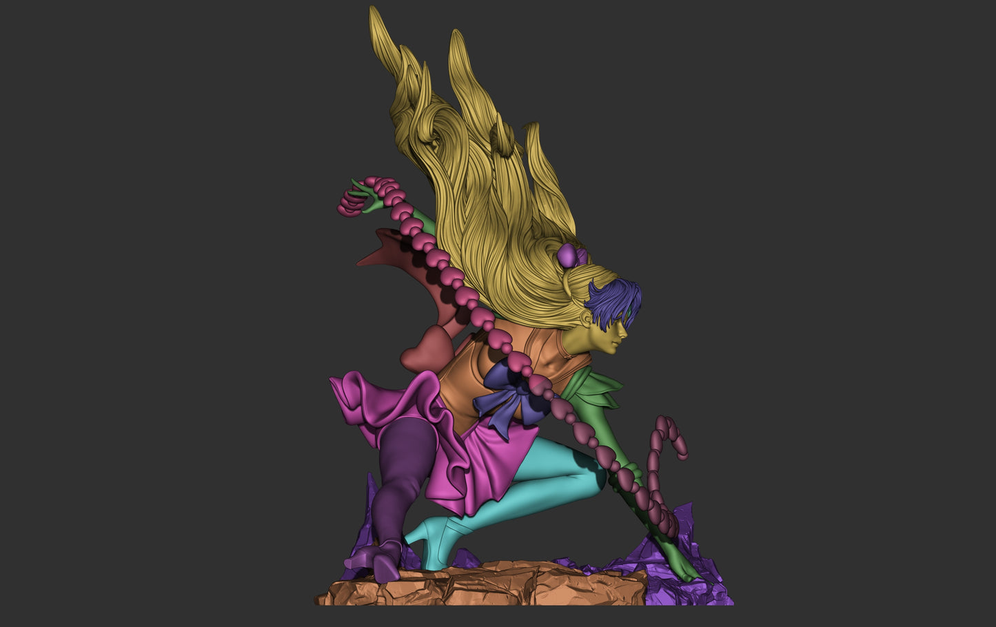 Sailor Venus Style Guardian Warrior Resin Kit – Unpainted 3D Printed Model Kit