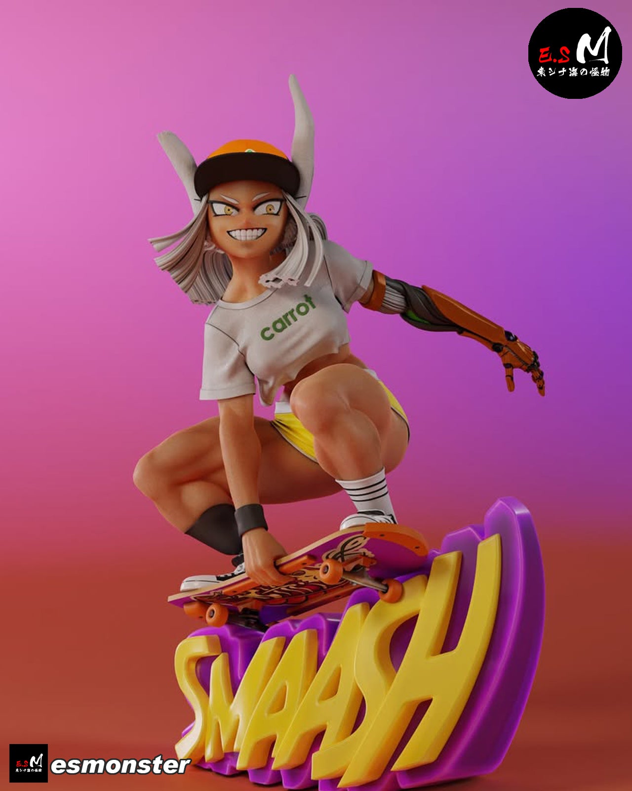 Skateboard Mirko Style My Hero Academia Unpainted Resin Kit (1/6-1/12)