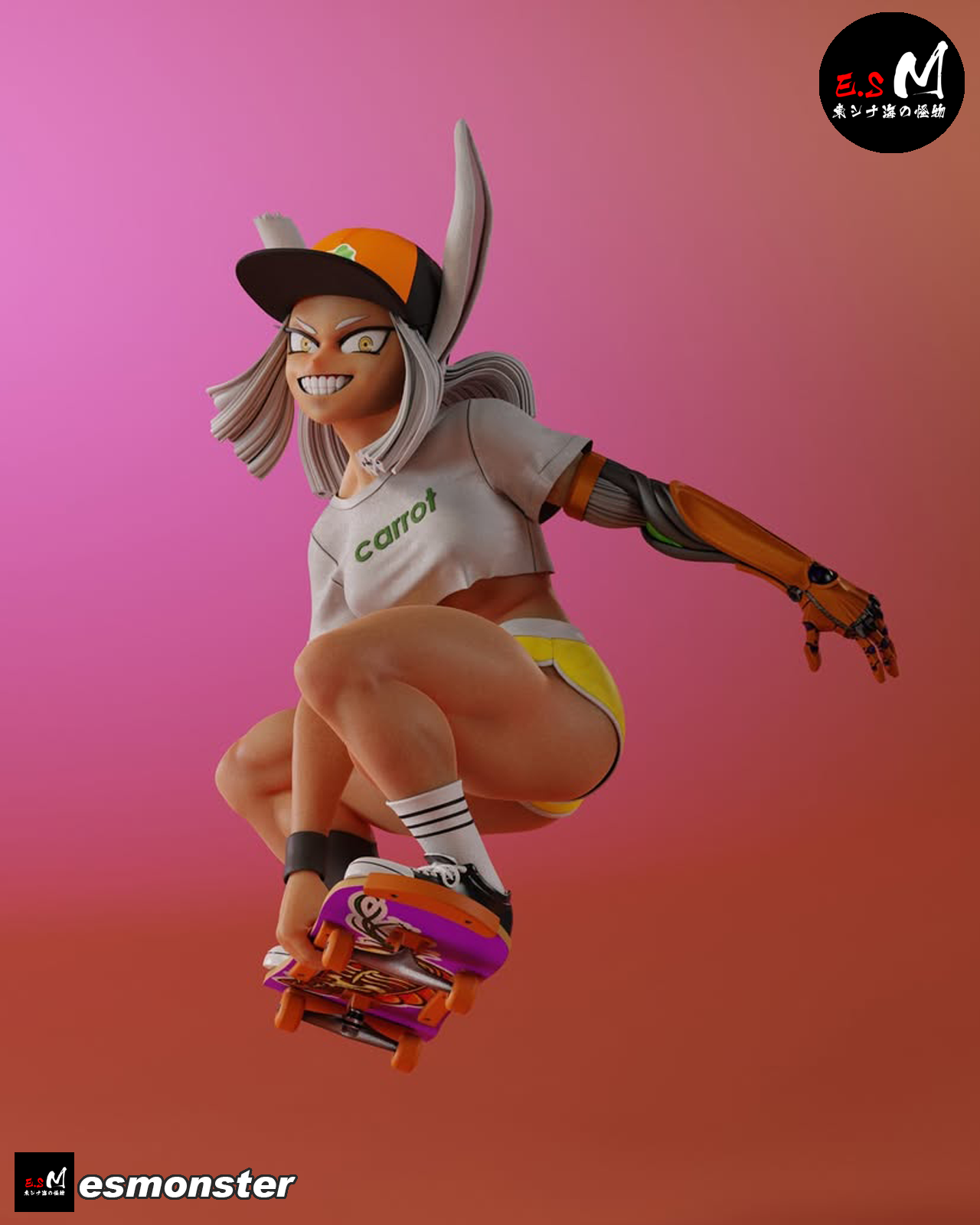 Skateboard Mirko Style My Hero Academia Unpainted Resin Kit (1/6-1/12)