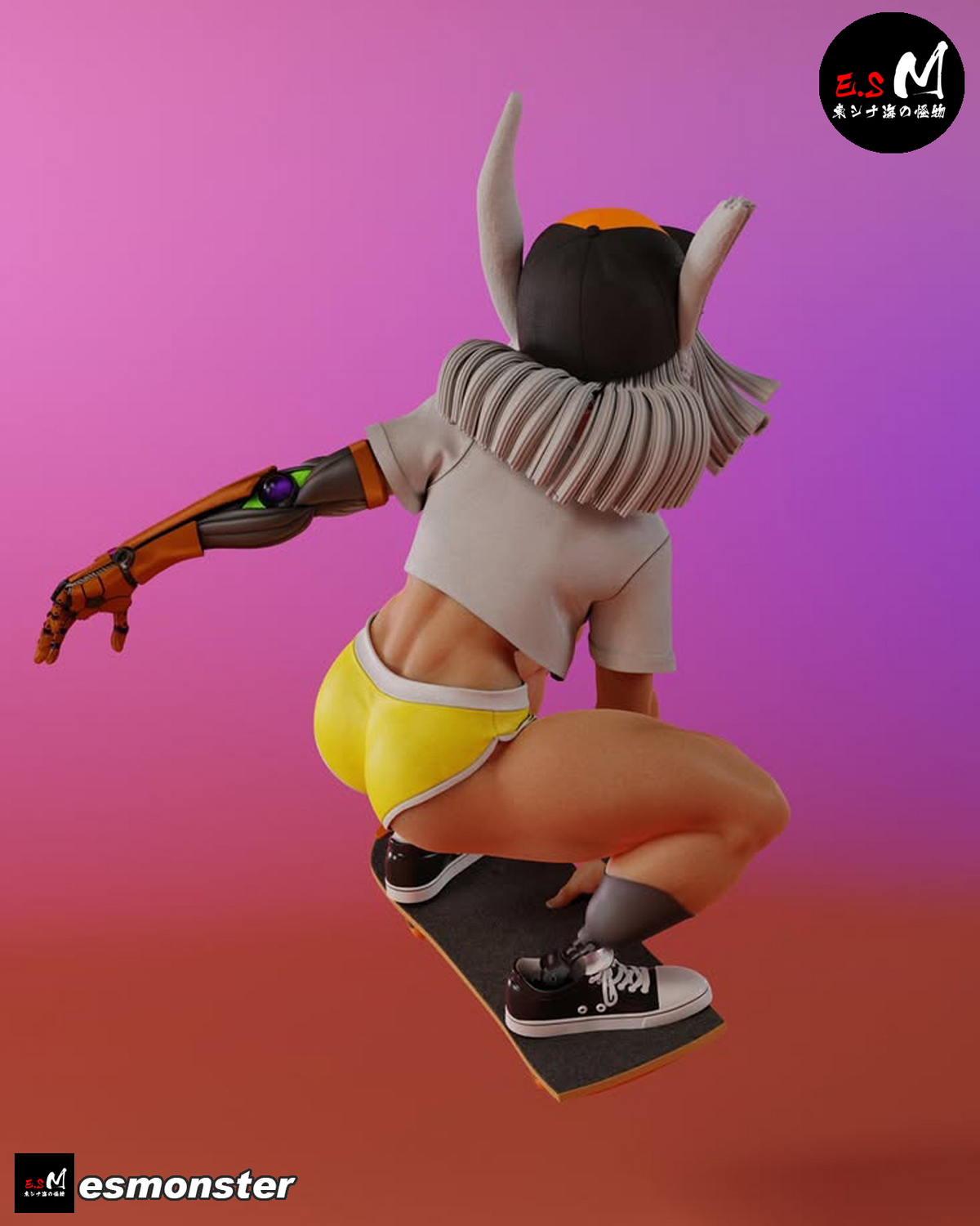 Skateboard Mirko Style My Hero Academia Unpainted Resin Kit (1/6-1/12)