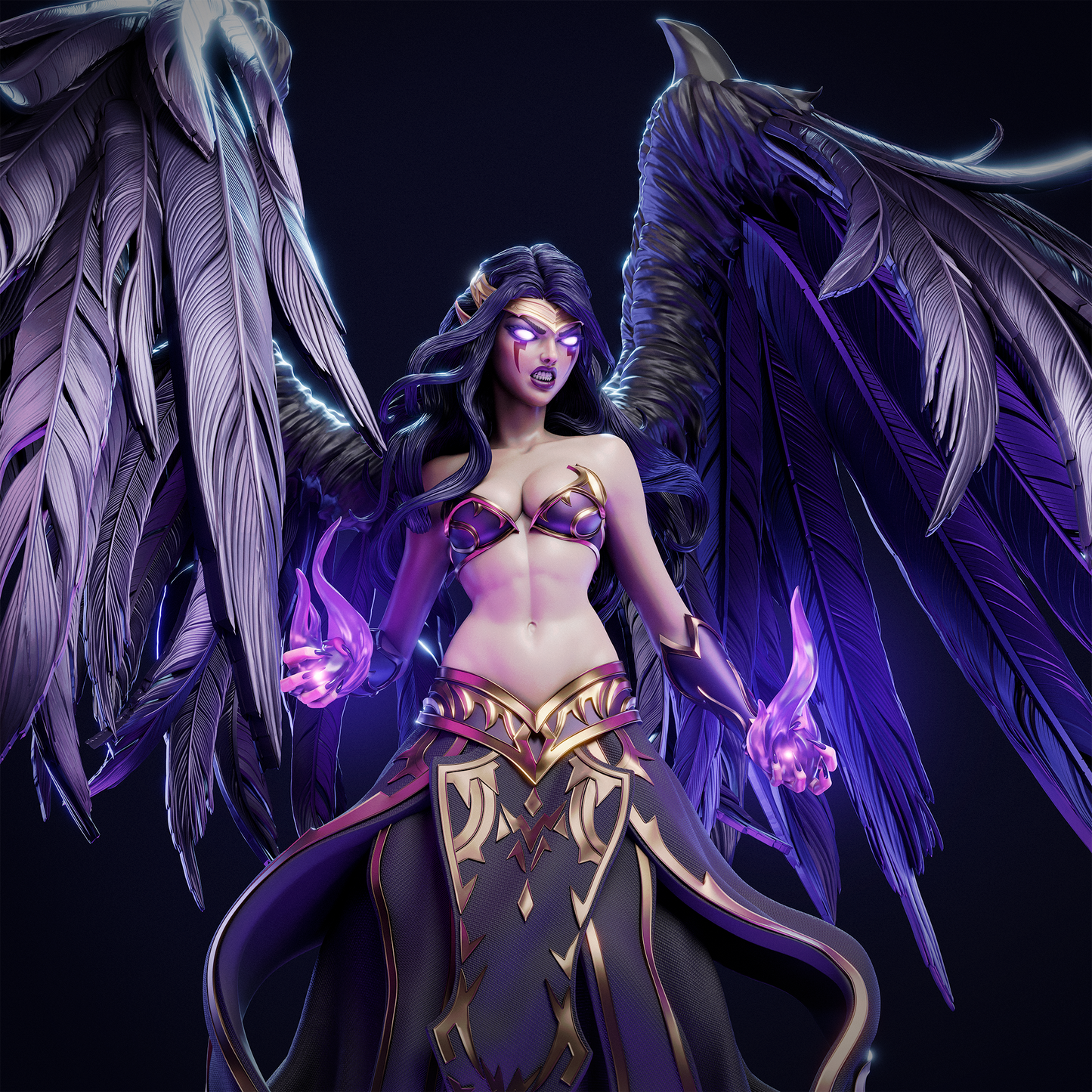 Morgana style Fallen Angel Girl resin kit – Unpainted 3D Printed Model kit