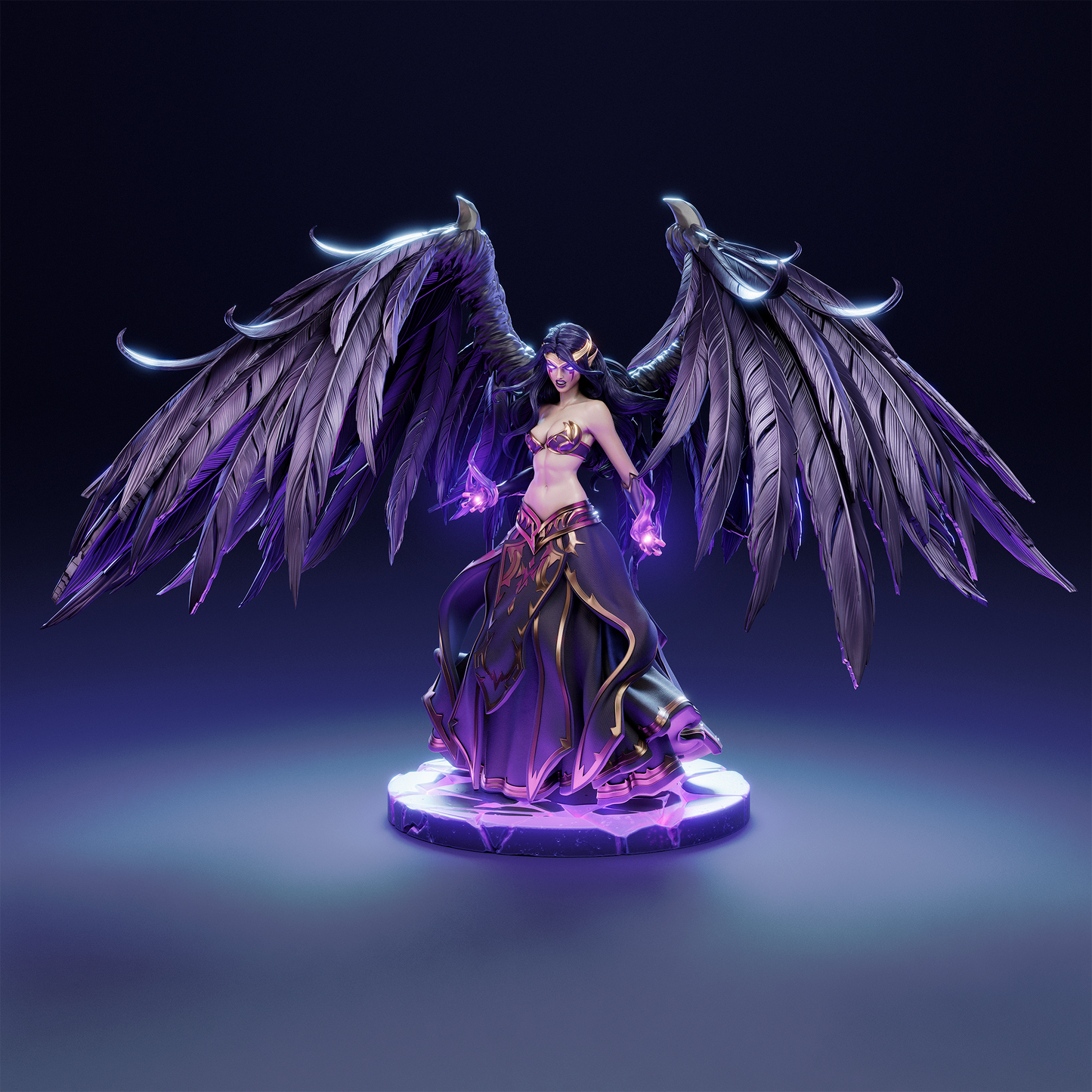 Morgana style Fallen Angel Girl resin kit – Unpainted 3D Printed Model kit