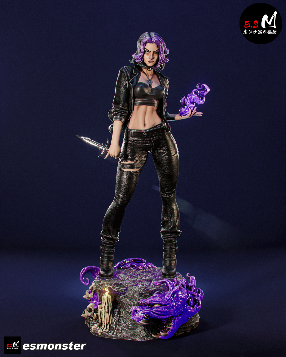 Modern Witch Nyx Urban Fantasy Unpainted Resin Garage Model Kit (1/6-1/12)
