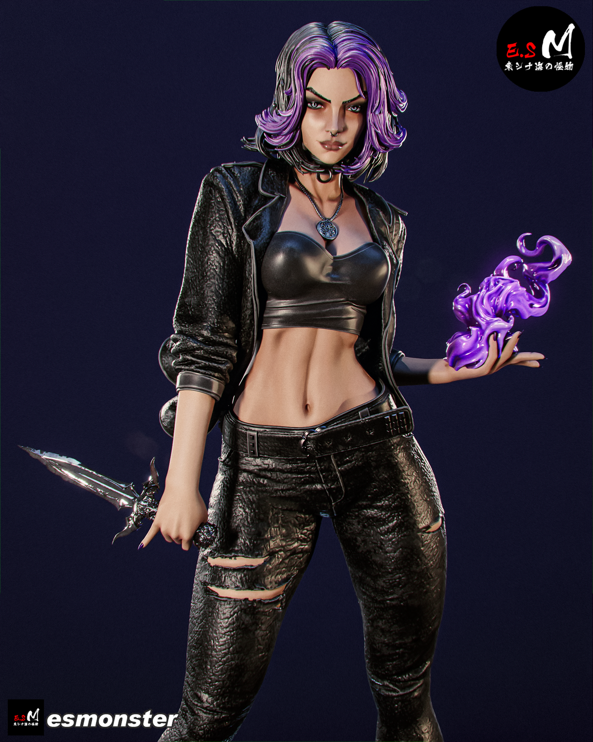 Modern Witch Nyx Urban Fantasy Unpainted Resin Garage Model Kit (1/6-1/12)