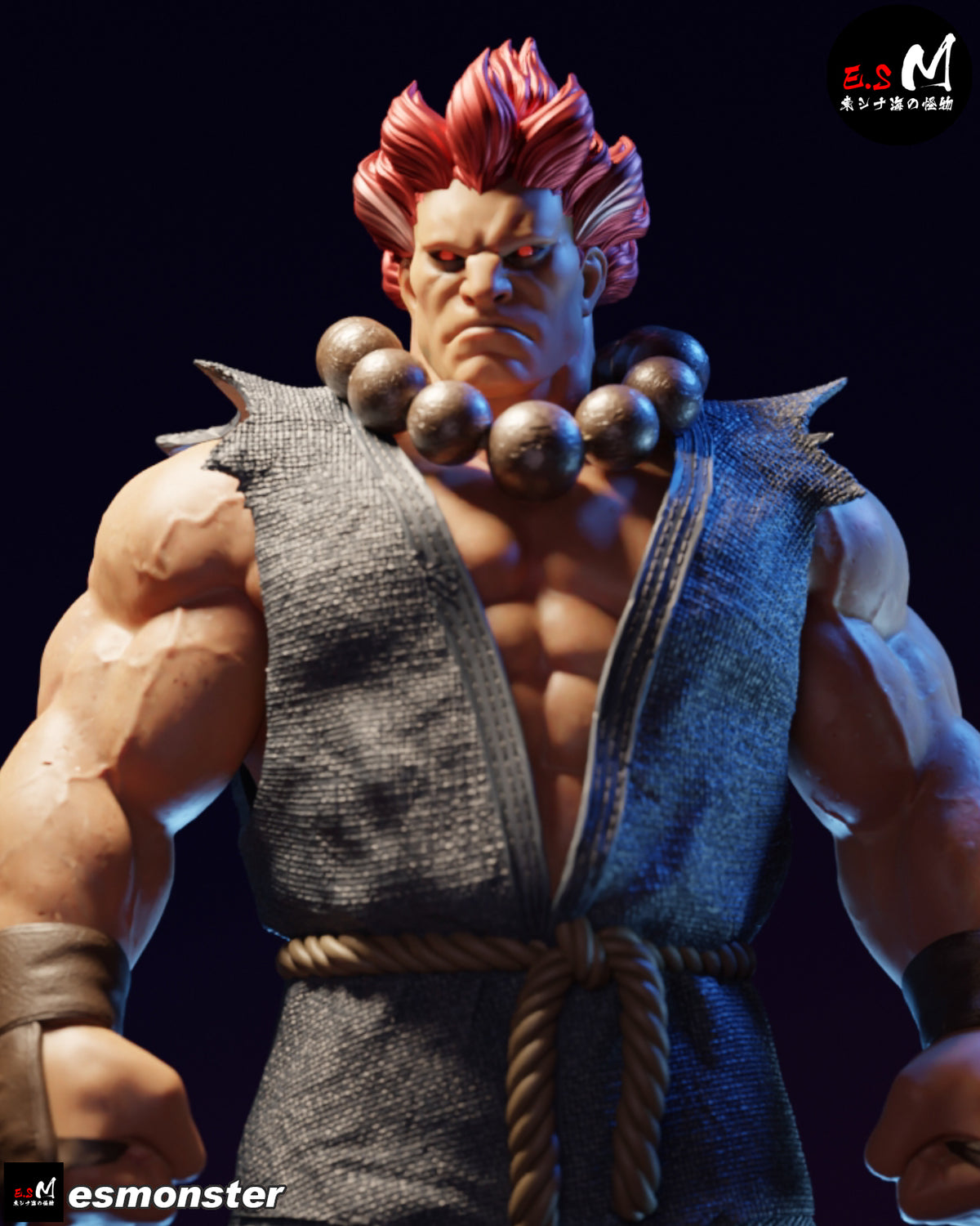 Classic Akuma Style Street Fighter Unpainted Resin Garage Kit (1/6-1/12)