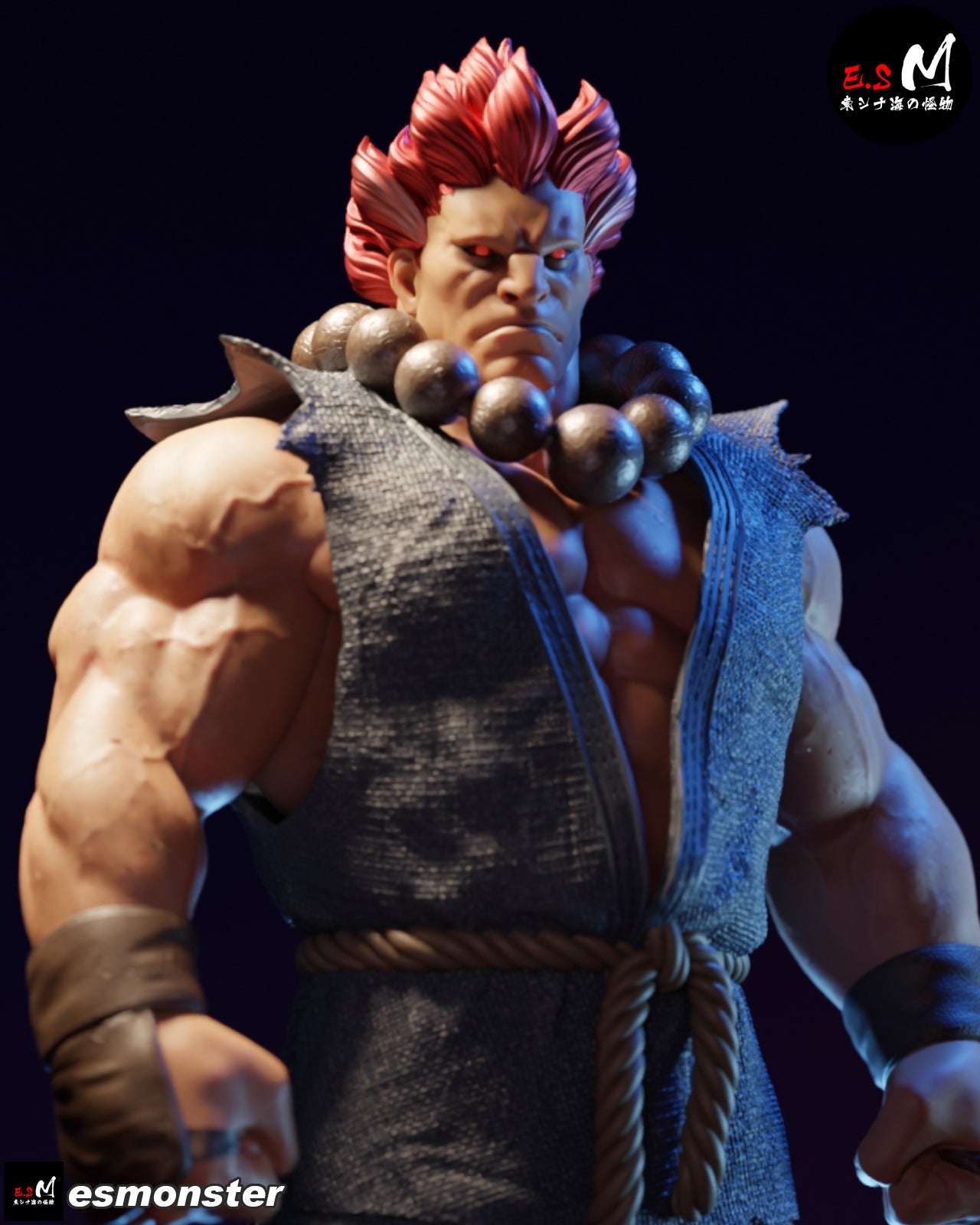 Classic Akuma Style Street Fighter Unpainted Resin Garage Kit (1/6-1/12)