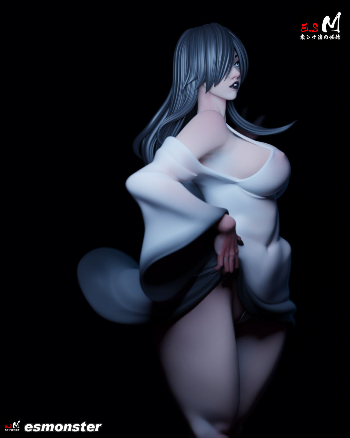 Standing Sadako Style Ring Unpainted Resin Garage Model Kit (1/6-1/12)
