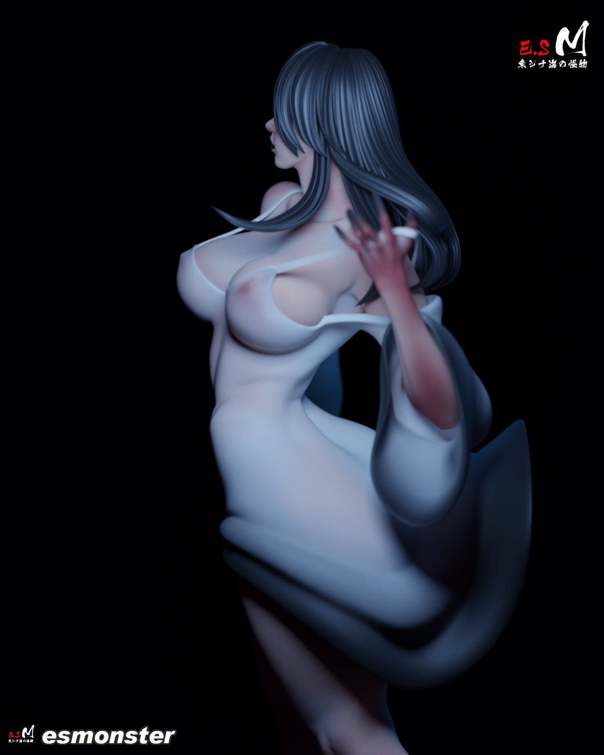Standing Sadako Style Ring Unpainted Resin Garage Model Kit (1/6-1/12)