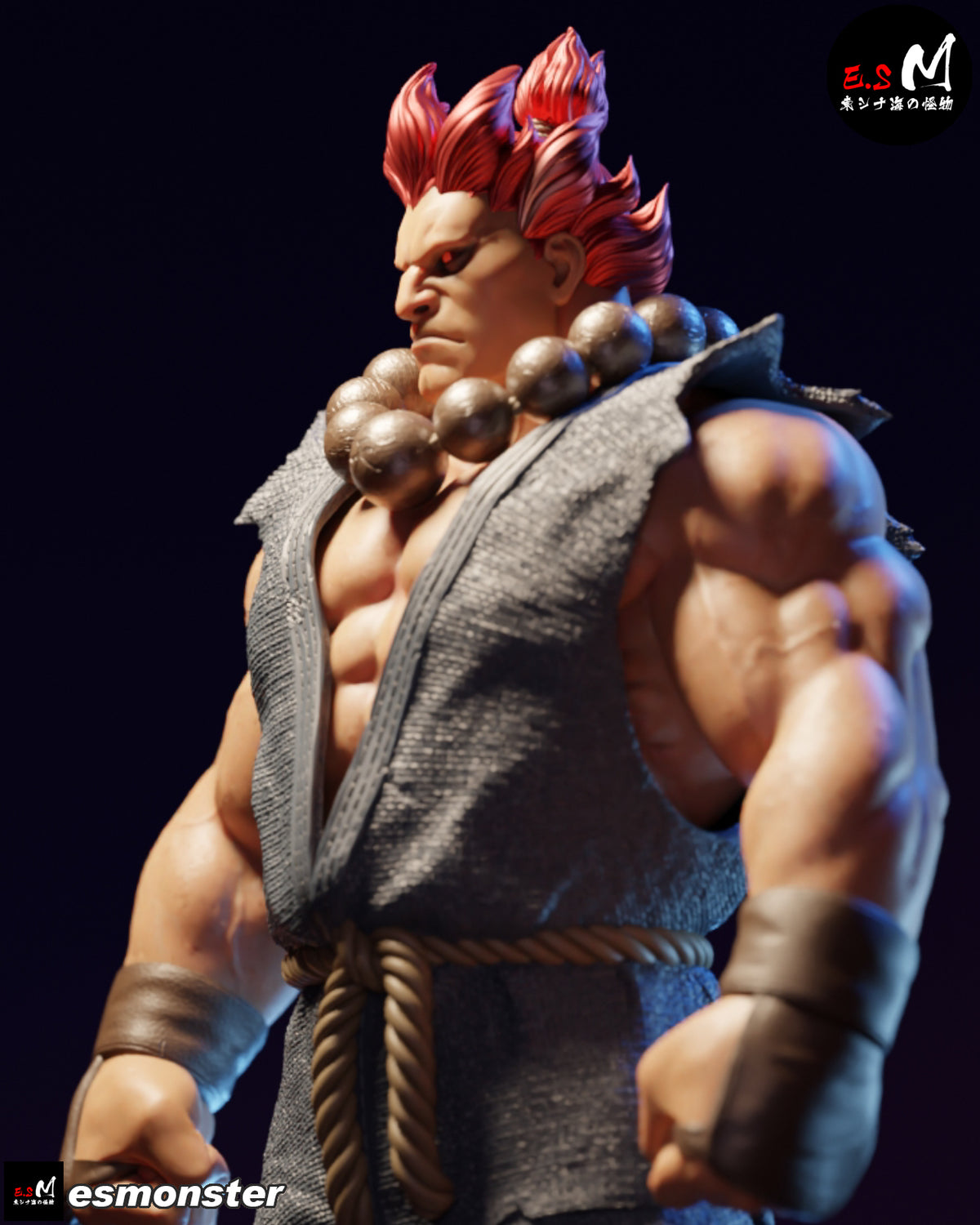 Classic Akuma Style Street Fighter Unpainted Resin Garage Kit (1/6-1/12)