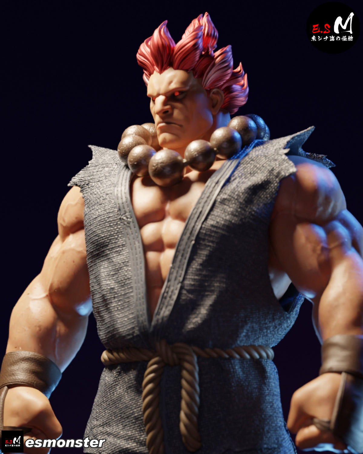 Classic Akuma Style Street Fighter Unpainted Resin Garage Kit (1/6-1/12)