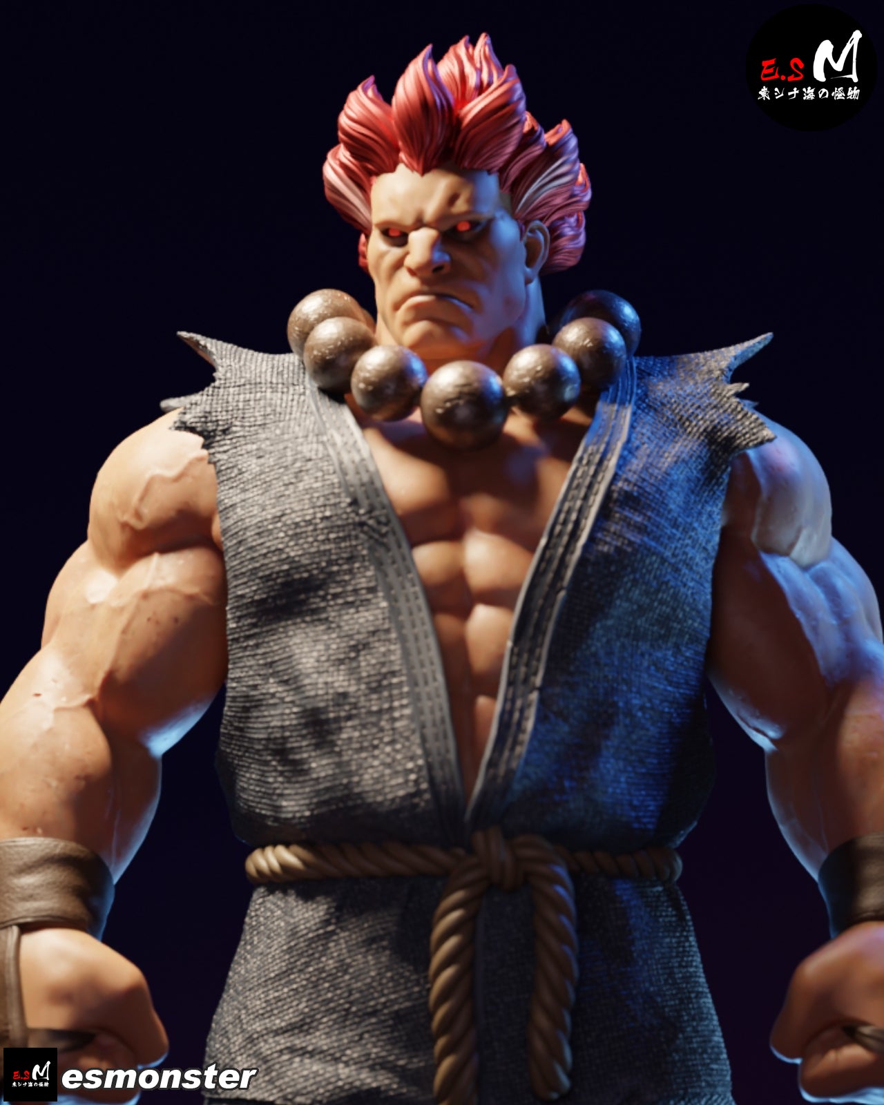 Classic Akuma Style Street Fighter Unpainted Resin Garage Kit (1/6-1/12)
