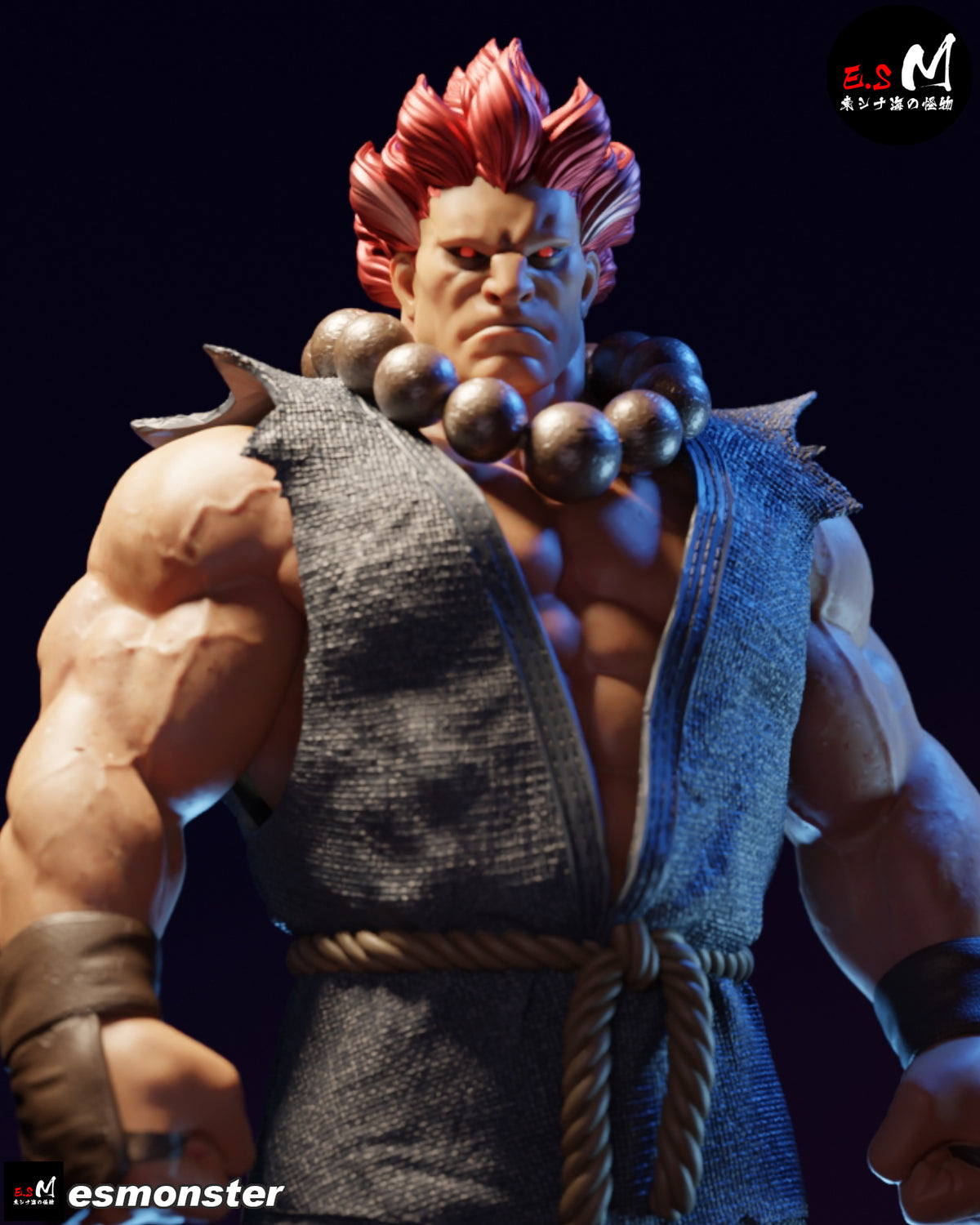 Classic Akuma Style Street Fighter Unpainted Resin Garage Kit (1/6-1/12)