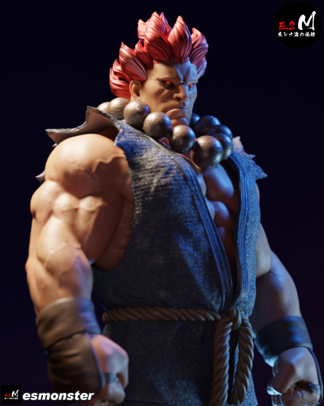 Classic Akuma Style Street Fighter Unpainted Resin Garage Kit (1/6-1/12)