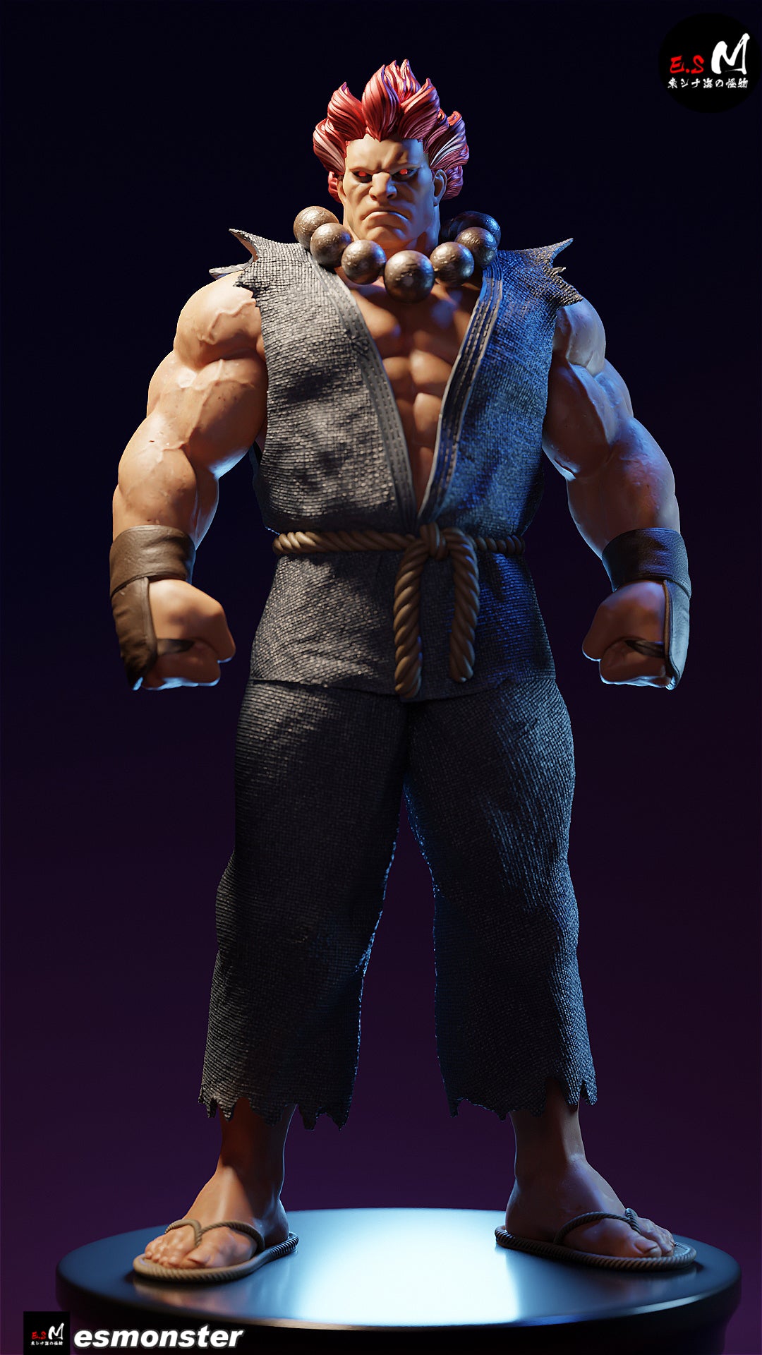 Classic Akuma Style Street Fighter Unpainted Resin Garage Kit (1/6-1/12)