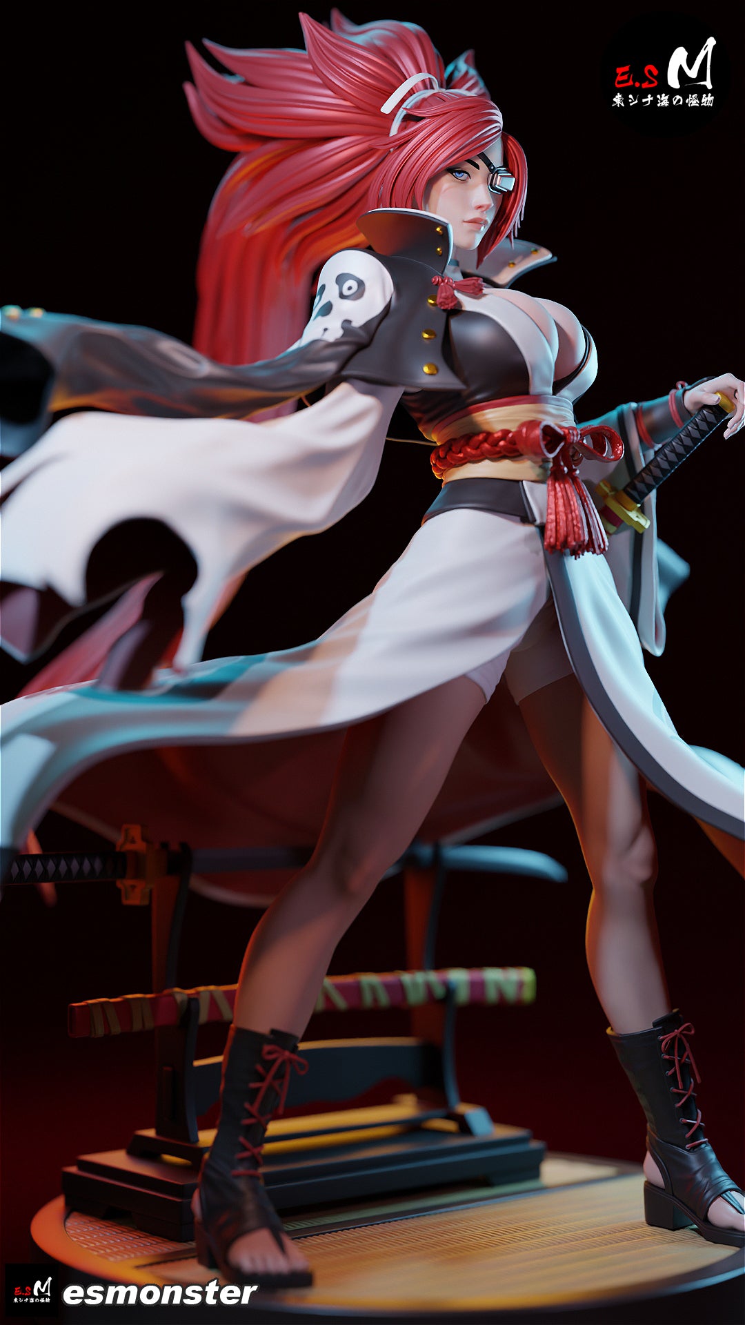 Casual Baiken Style Guilty Gear Unpainted Resin Garage Model Kit (1/6-1/12)