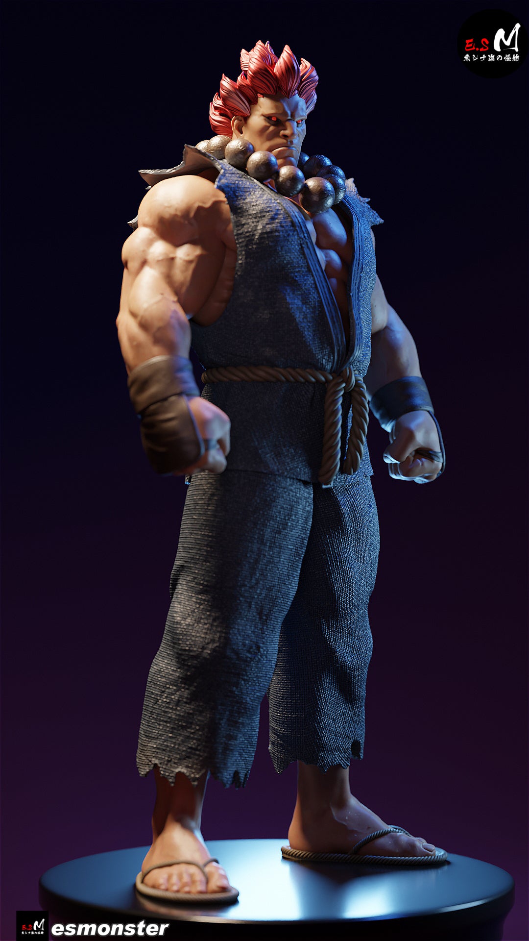 Classic Akuma Style Street Fighter Unpainted Resin Garage Kit (1/6-1/12)