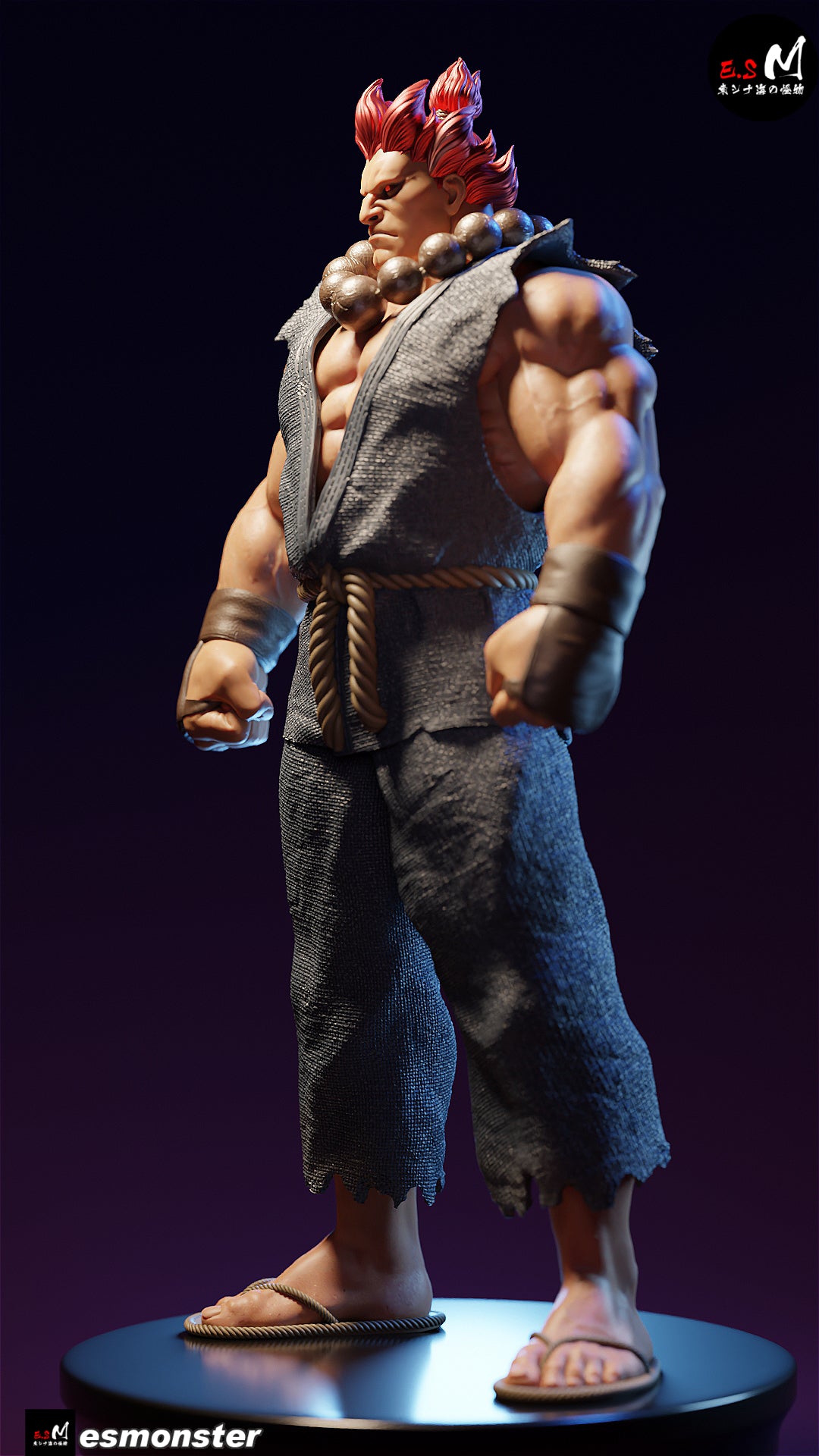 Classic Akuma Style Street Fighter Unpainted Resin Garage Kit (1/6-1/12)