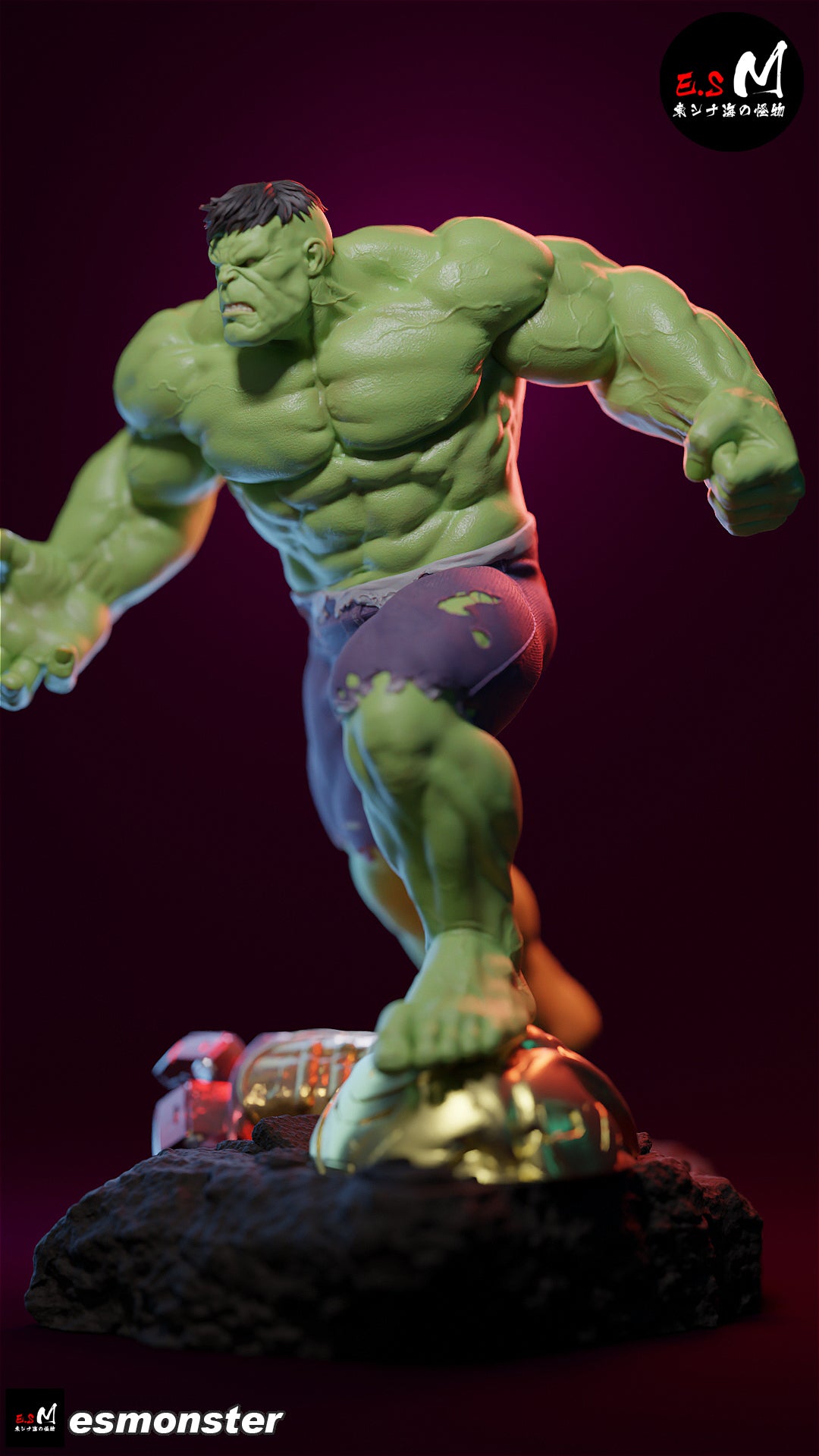 Hulk Style Marvel Unpainted Resin Garage Model Kit (1/6-1/12)