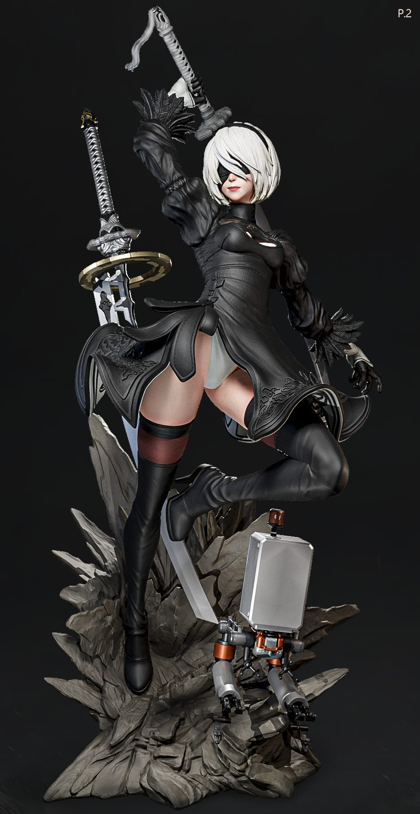 Attack 2B Style NieR Automata Unpainted Resin Garage Model Kit (1/6-1/12)