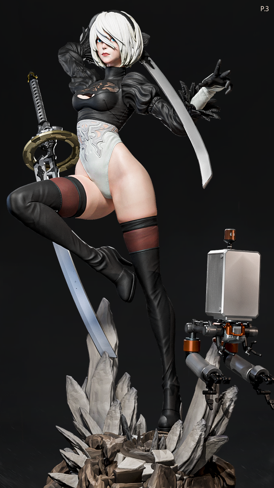 Attack 2B Style NieR Automata Unpainted Resin Garage Model Kit (1/6-1/12)