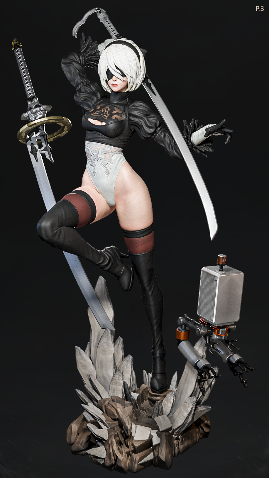 Attack 2B Style NieR Automata Unpainted Resin Garage Model Kit (1/6-1/12)