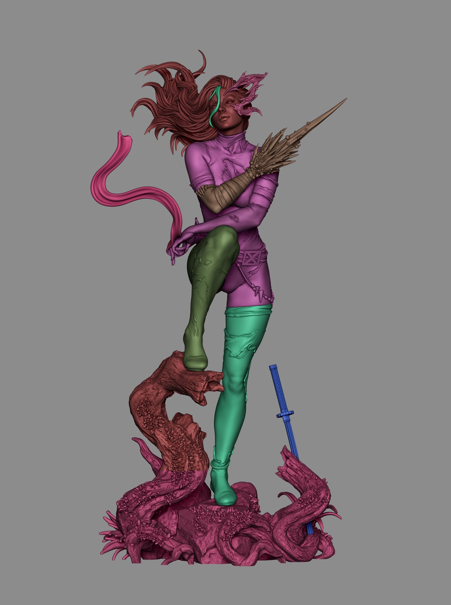 Savage Land Psylocke Style X-Men Unpainted Resin Garage Kit (1/6-1/12)