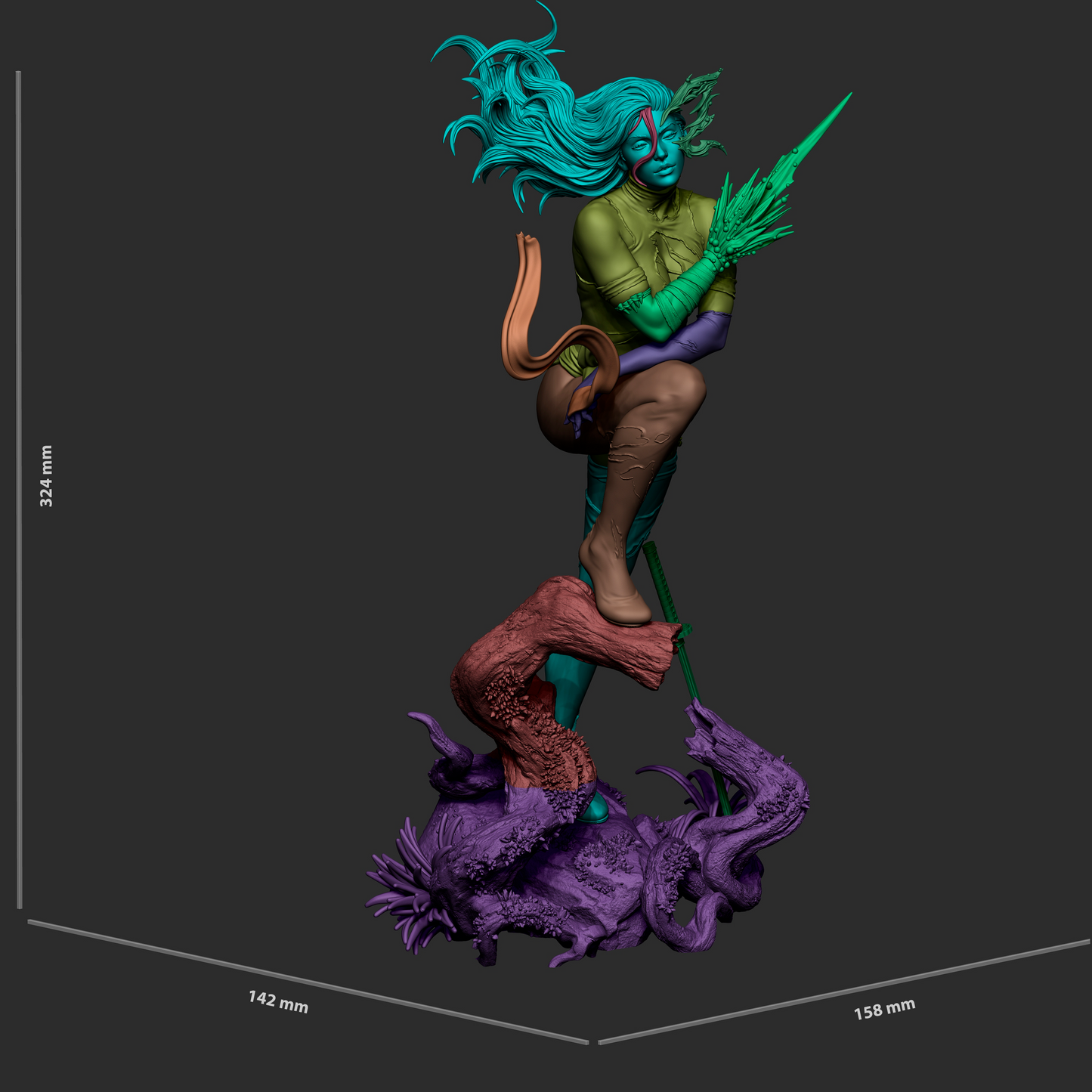 Savage Land Psylocke Style X-Men Unpainted Resin Garage Kit (1/6-1/12)