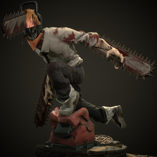 Chainsaw Man style Chainsaw Hero resin kit – Unpainted 3D Printed Model kit