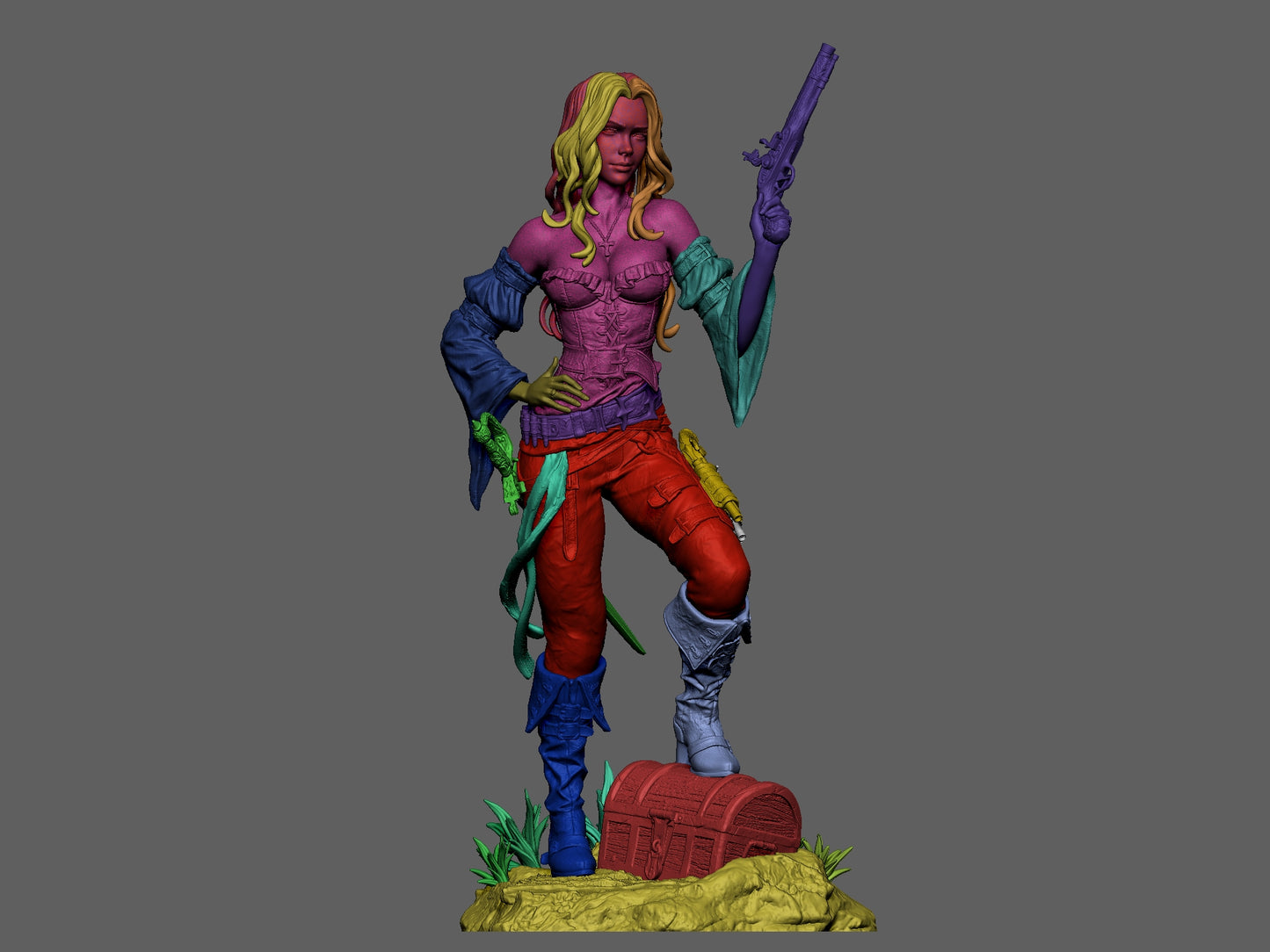 Female Pirate OC – Unpainted 3D Printed Model Kit