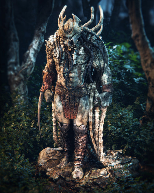Predator inspired resin figure