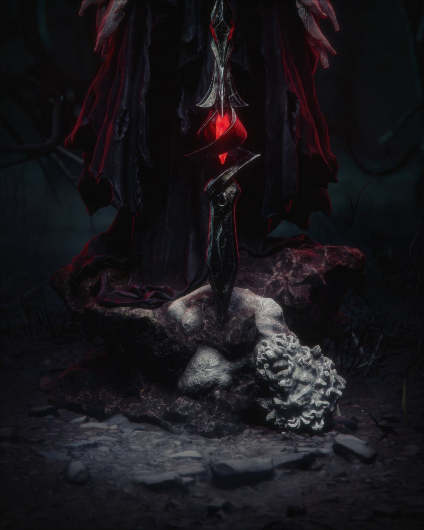 Queen of the Ashen Vale – Unpainted 3D Printed Model Kit