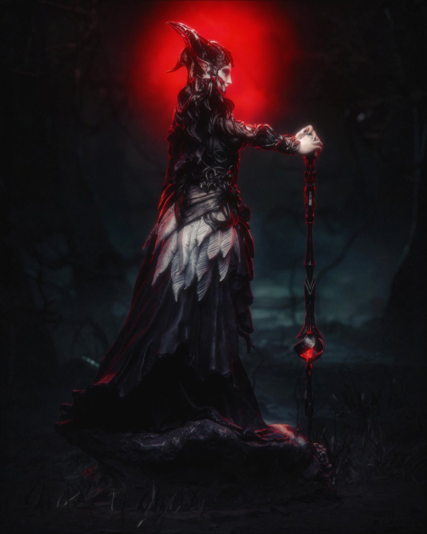 Queen of the Ashen Vale – Unpainted 3D Printed Model Kit