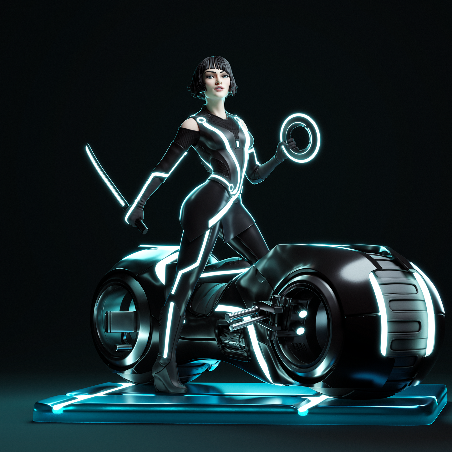 Quorra style resin kit – Unpainted 3D Printed Model kit