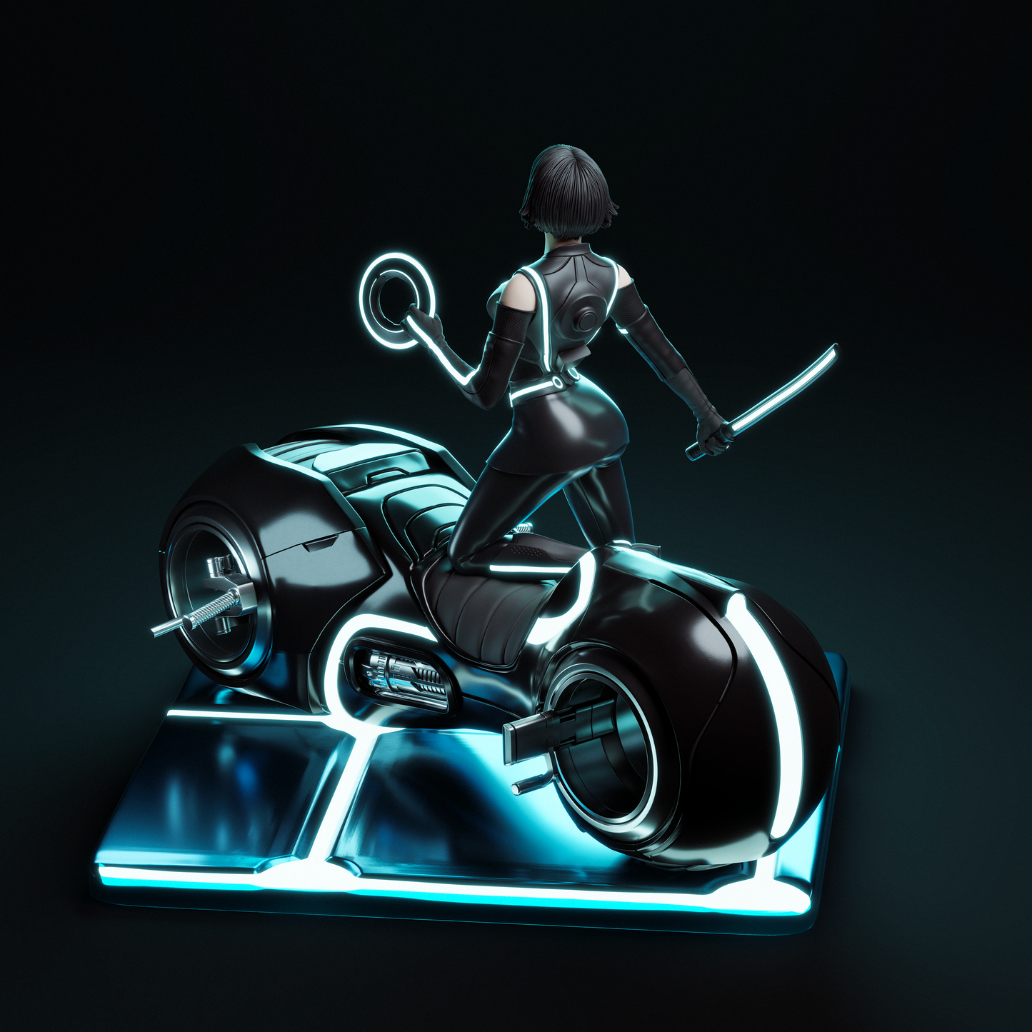 Quorra style resin kit – Unpainted 3D Printed Model kit