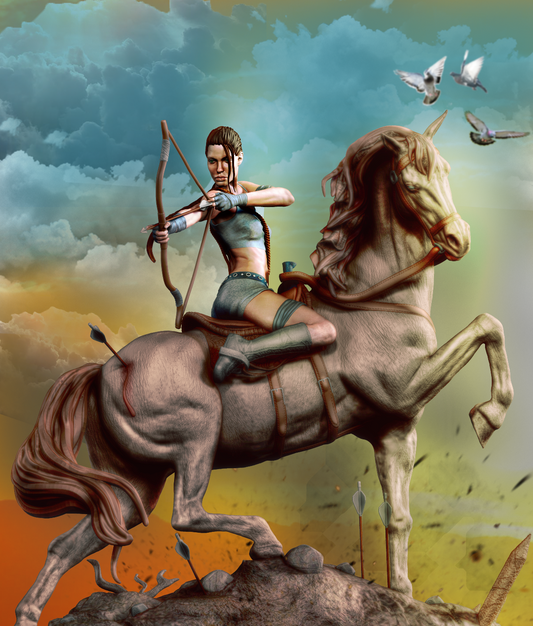 Lara Croft style Wilderness Ride Girl resin kit – Unpainted 3D Printed Model kit
