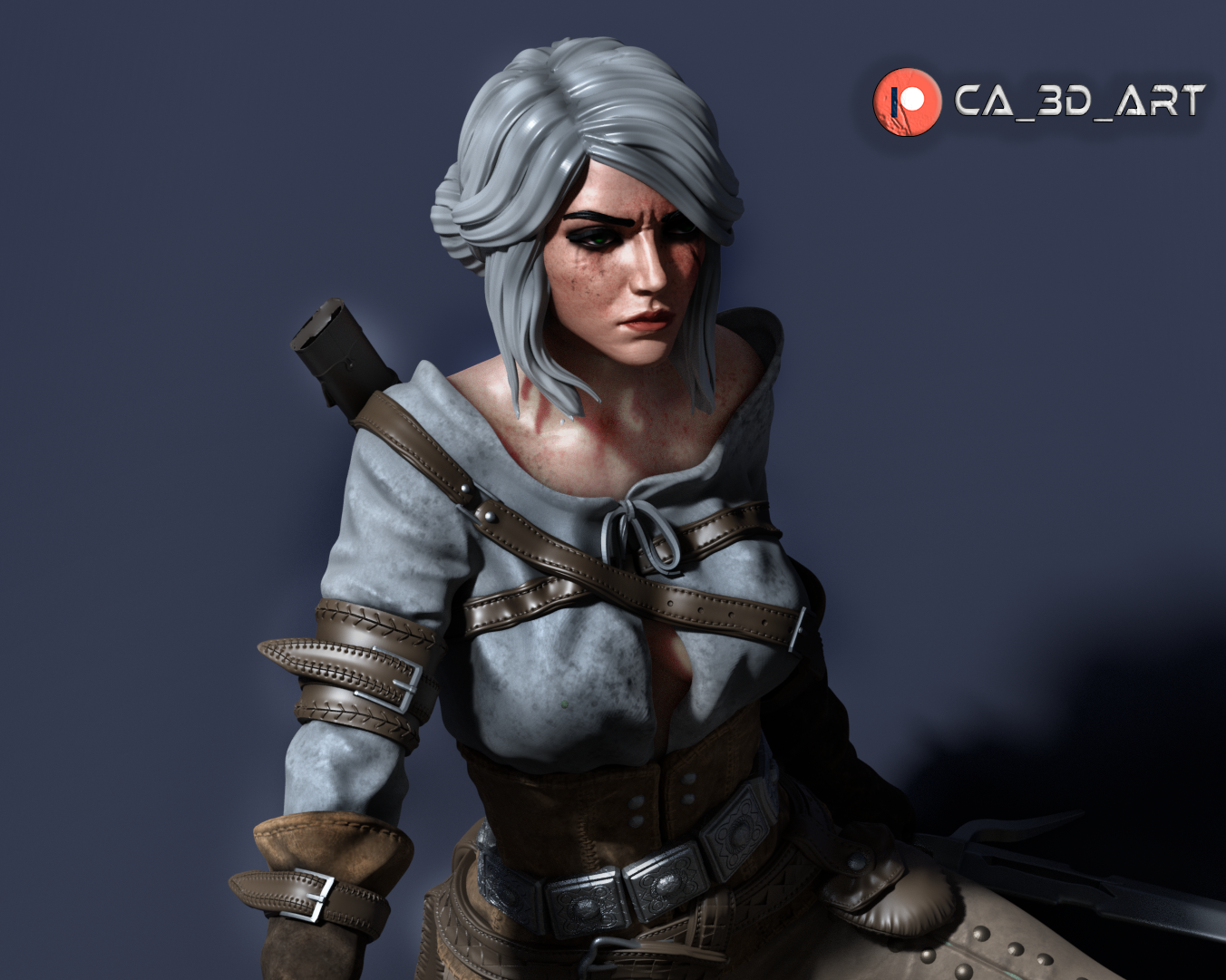 Ciri Style Witcher Huntress Resin Kit – Unpainted 3D Printed Model Kit