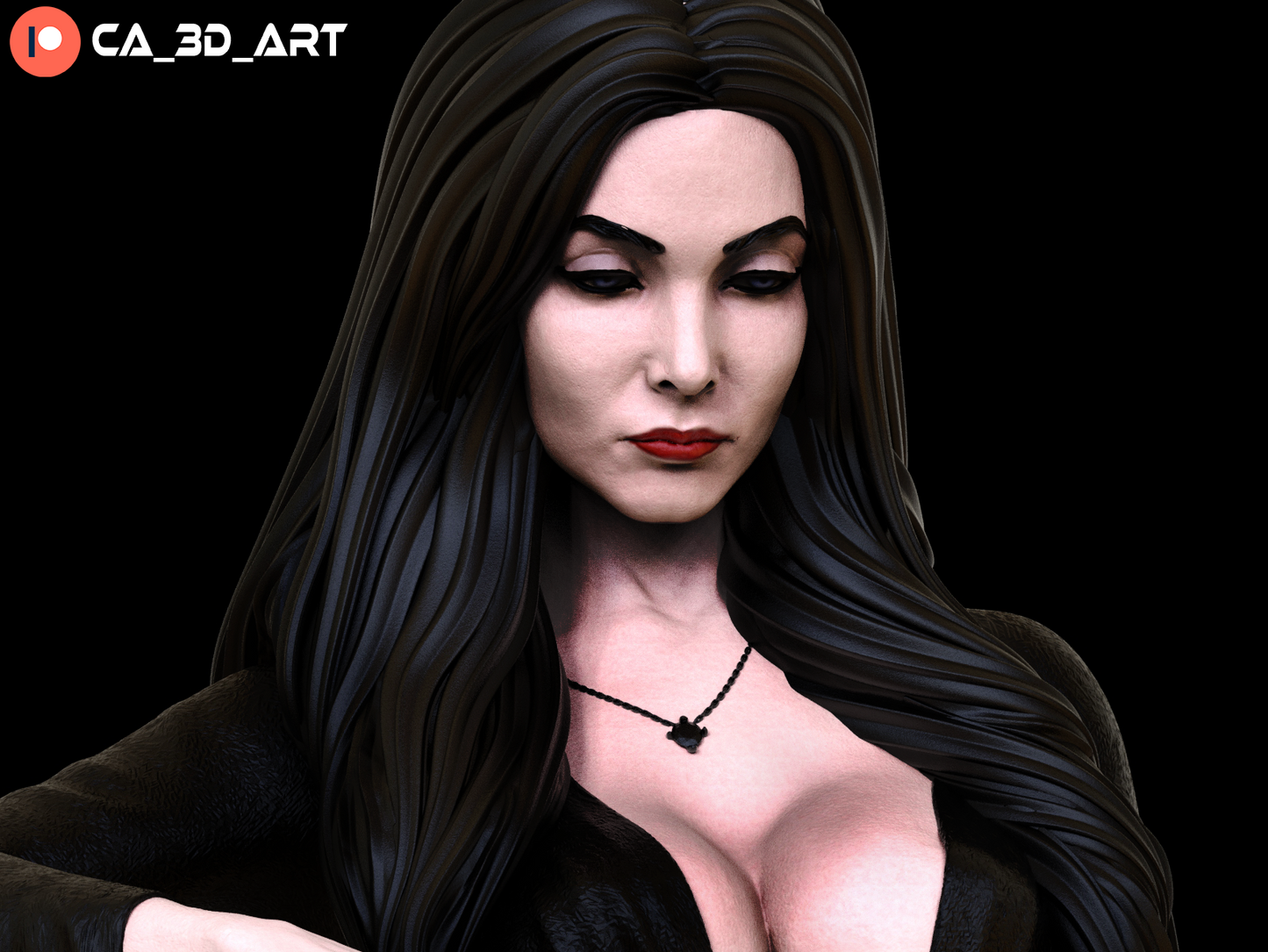 Morticia style Goth Matriarch Girl resin kit – Unpainted 3D Printed Model kit