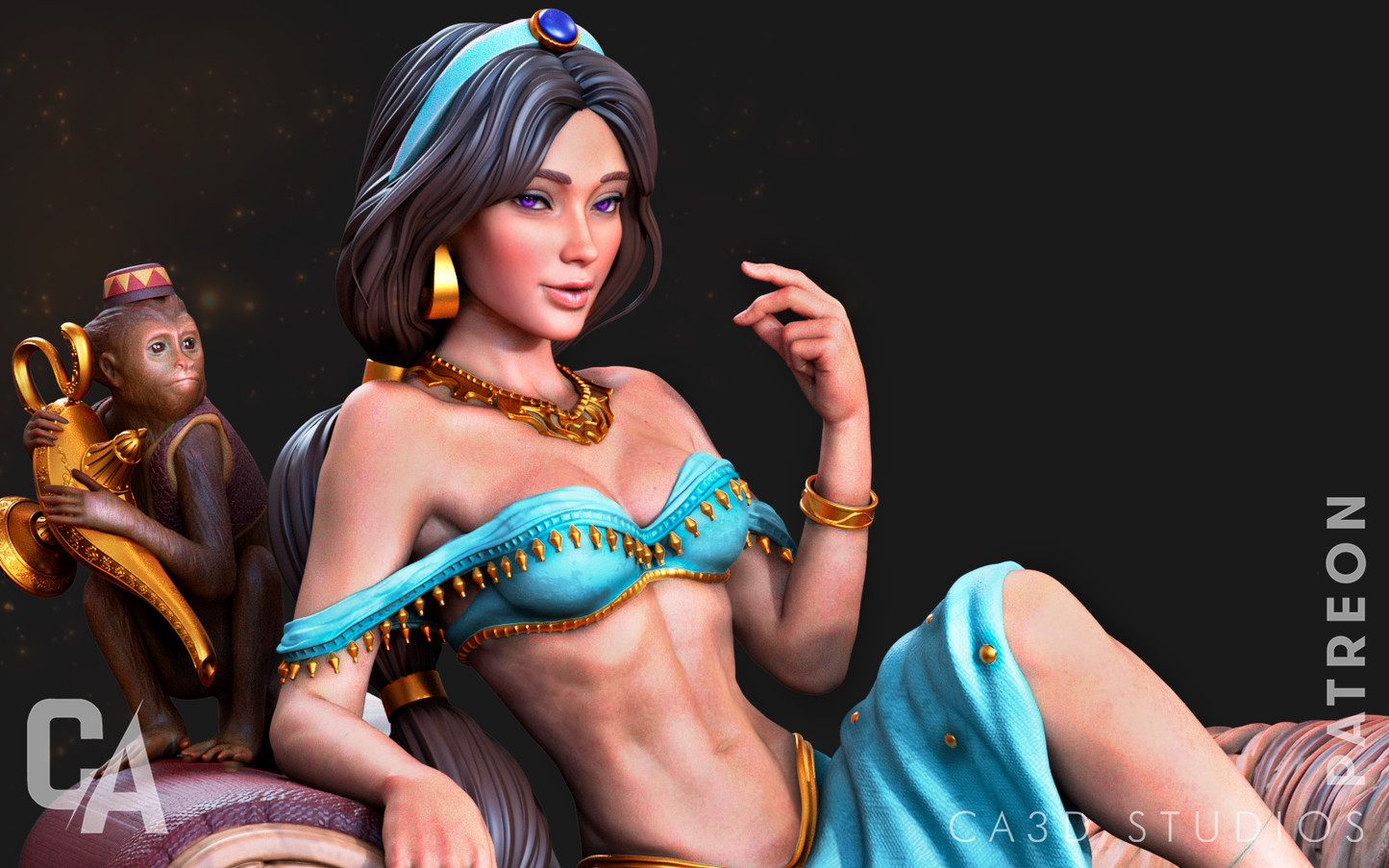 Jasmine style Desert Royalty Warrior resin kit – Unpainted 3D Printed Model kit