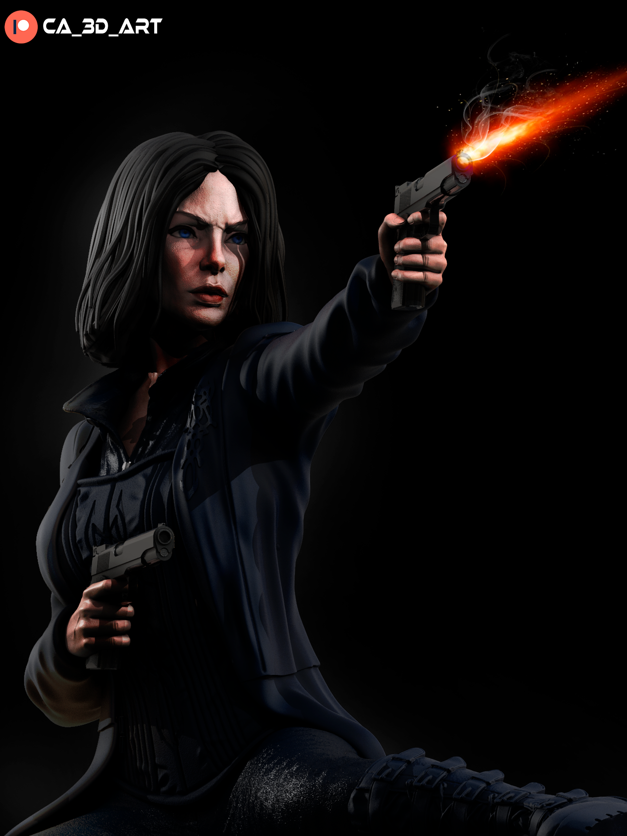 Selene style Nocturnal Huntress Girl resin kit – Unpainted 3D Printed Model kit