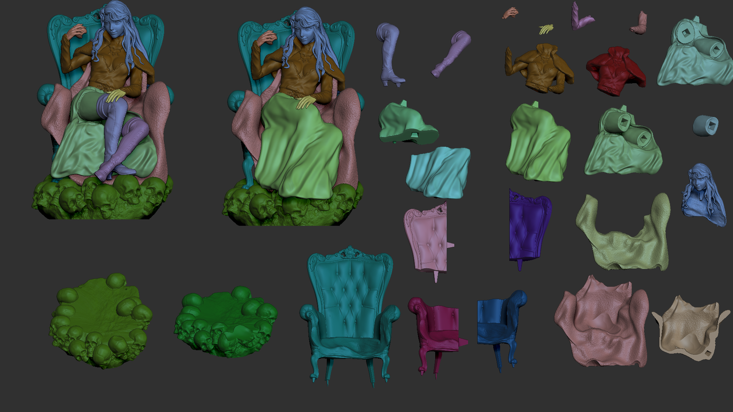 Lenore Style Vampire Diplomat Resin Kit – Unpainted 3D Printed Model Kit