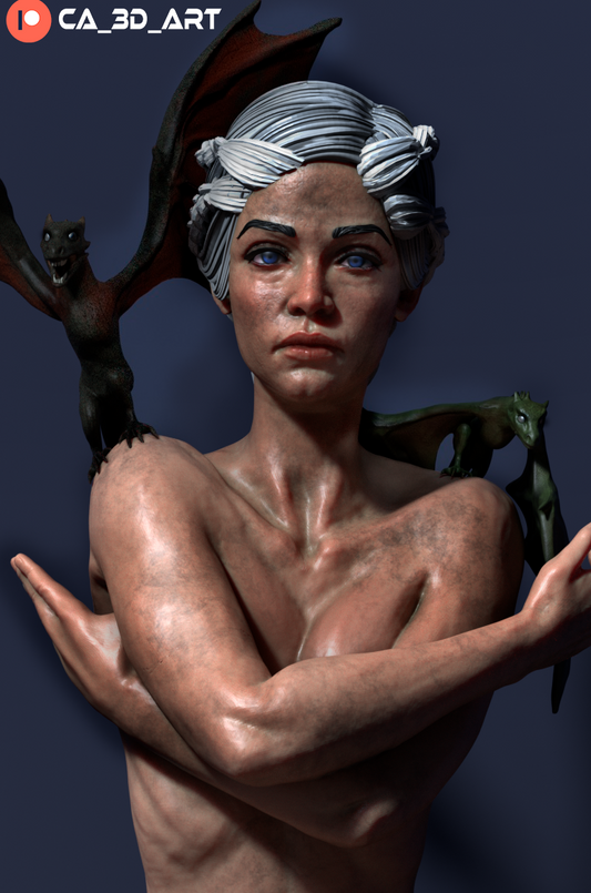 Daenerys style Dragon Queen resin kit – Unpainted 3D Printed Model kit