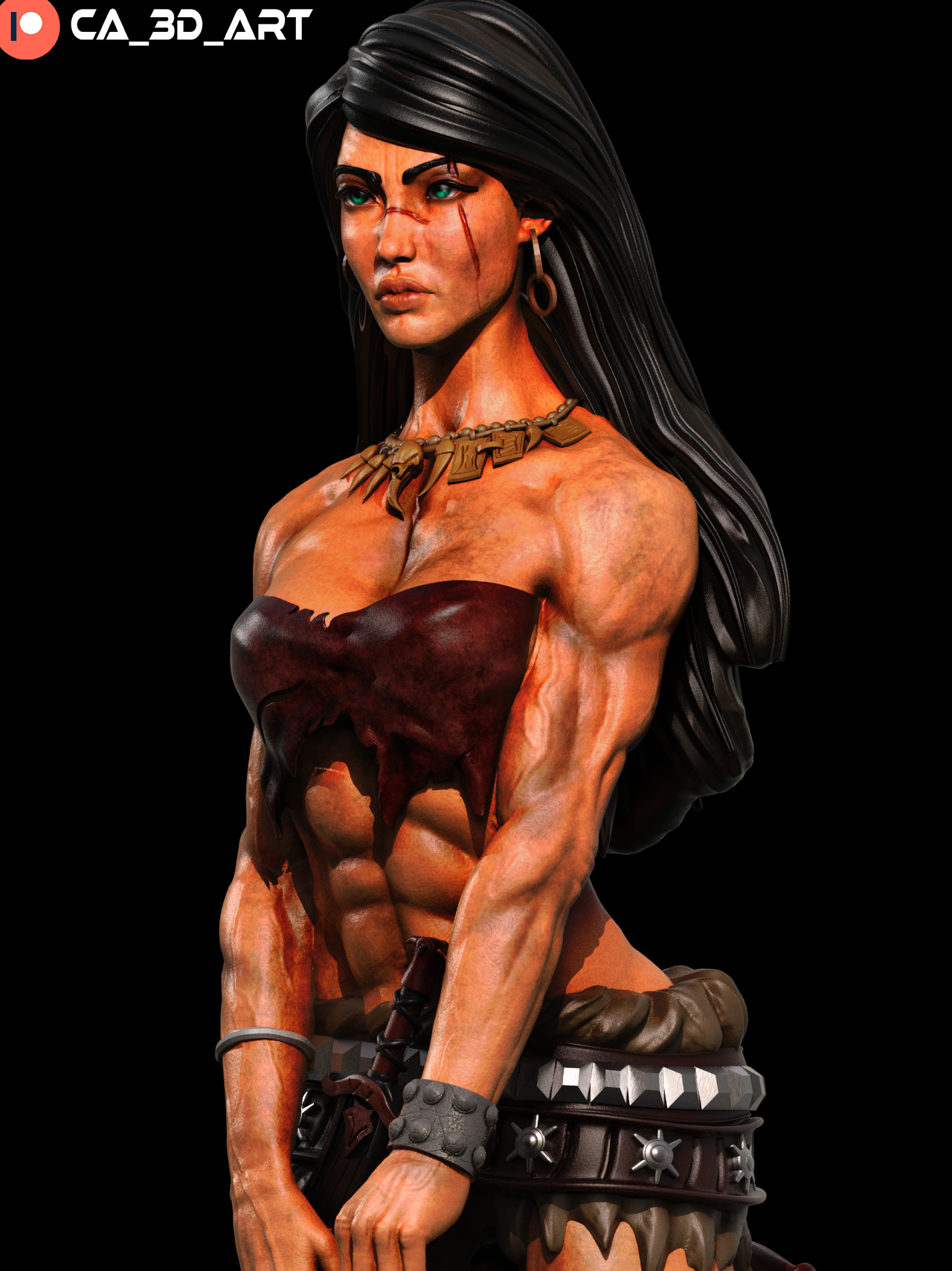 Female Conan Style Barbarian Warrior Resin Kit – Unpainted 3D Printed Model Kit