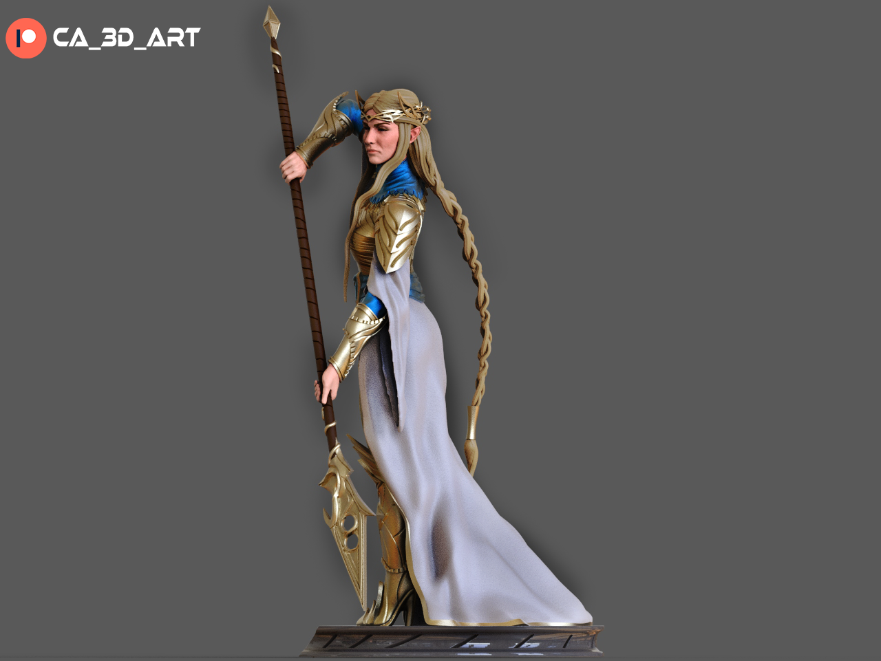 Galadriel Style Elven Queen Resin Kit – Unpainted 3D Printed Model Kit