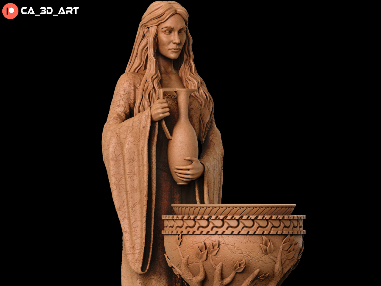 Galadriel Style Elven Queen Resin Kit – Unpainted 3D Printed Model Kit