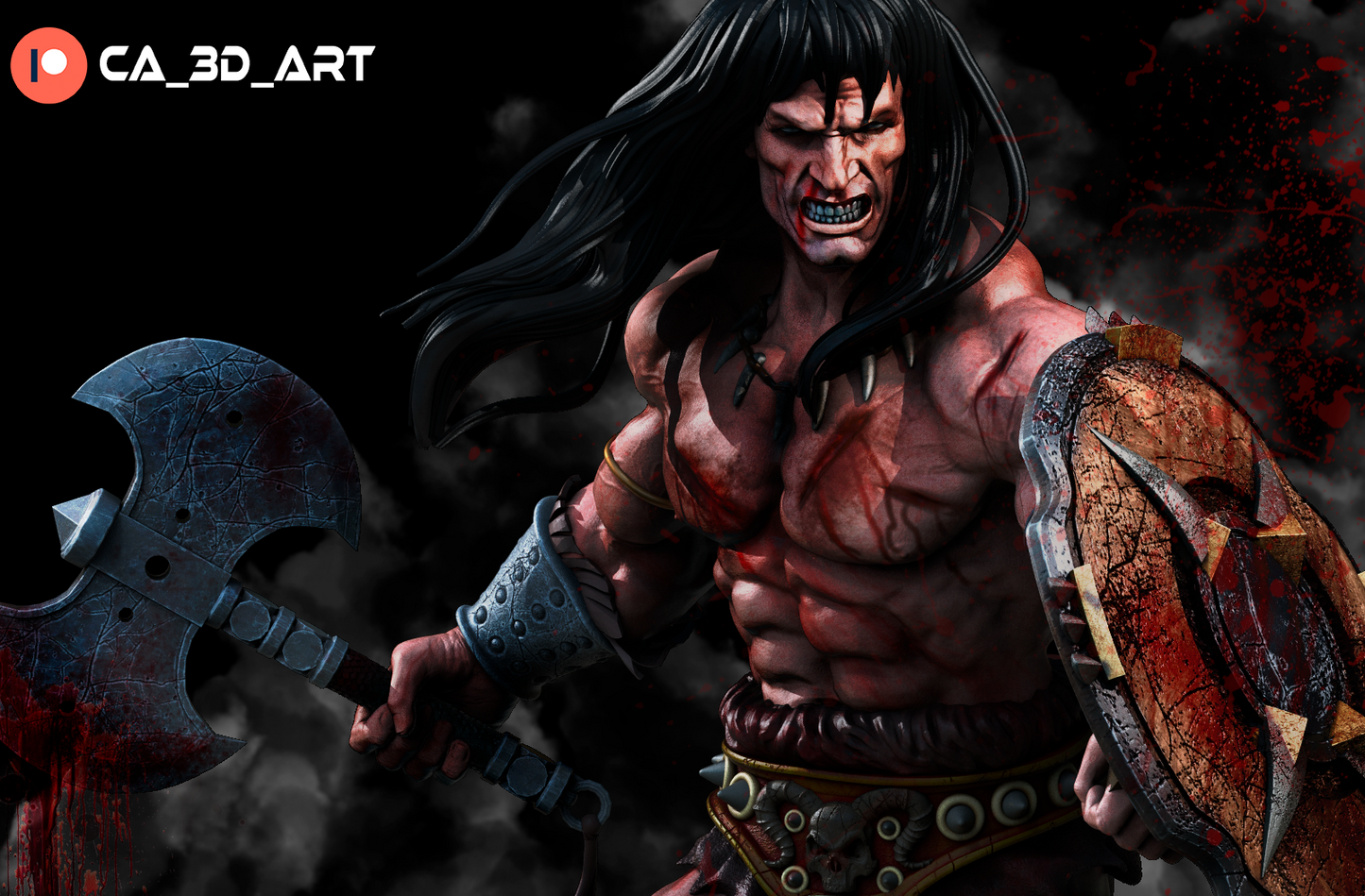 Conan style Barbarian King resin kit – Unpainted 3D Printed Model kit