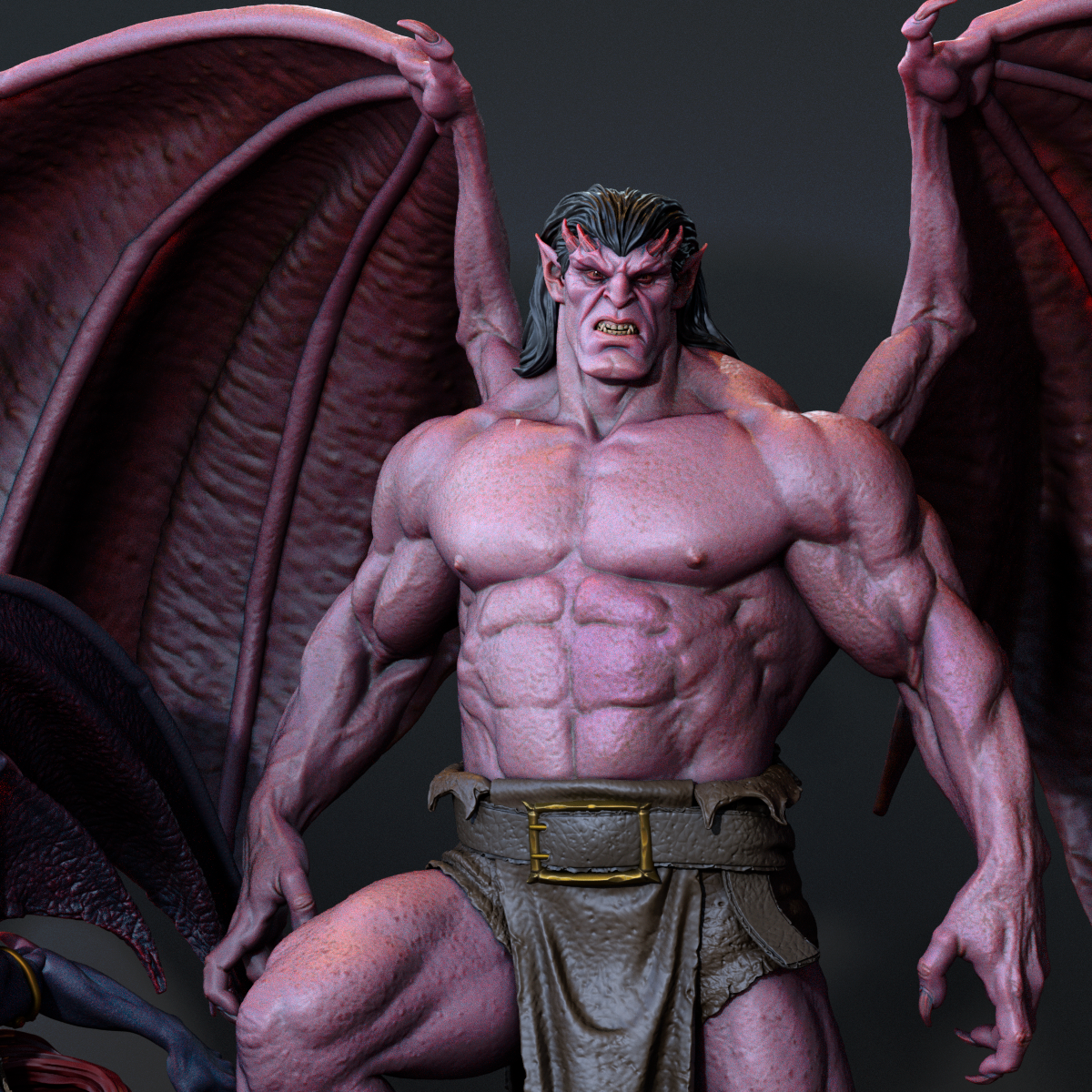 Goliath & Demona Style Gargoyle Resin Duo – Unpainted 3D Printed Hero and Villain Model Kit