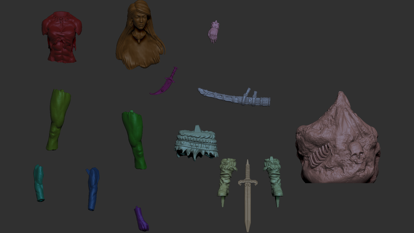 Female Conan Style Barbarian Warrior Resin Kit – Unpainted 3D Printed Model Kit