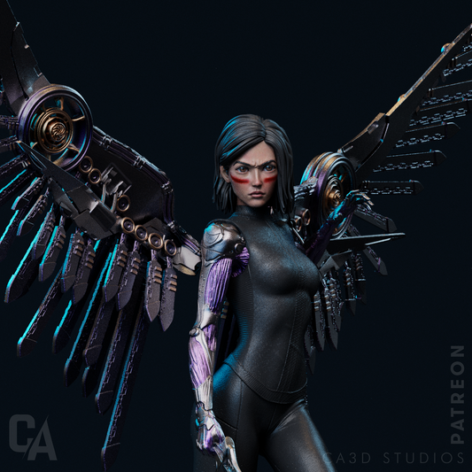 Alita Battle Angel style Cybernetic Warrior Girl resin kit – Unpainted 3D Printed Model kit